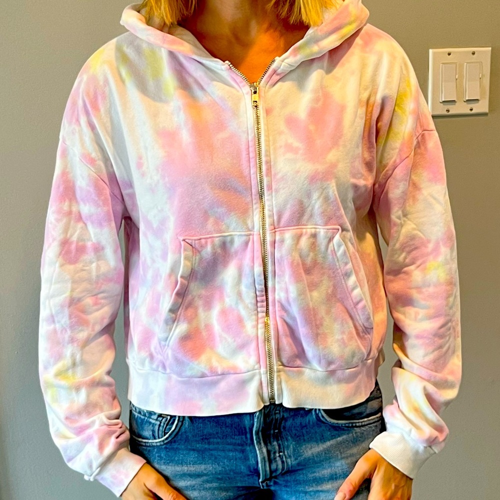 Wildfox tie-dye cotton zip-up hoodie, excellent condition